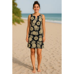 Talbot’s Split Neck Sleeveless Floral Dress - Size Medium Petite